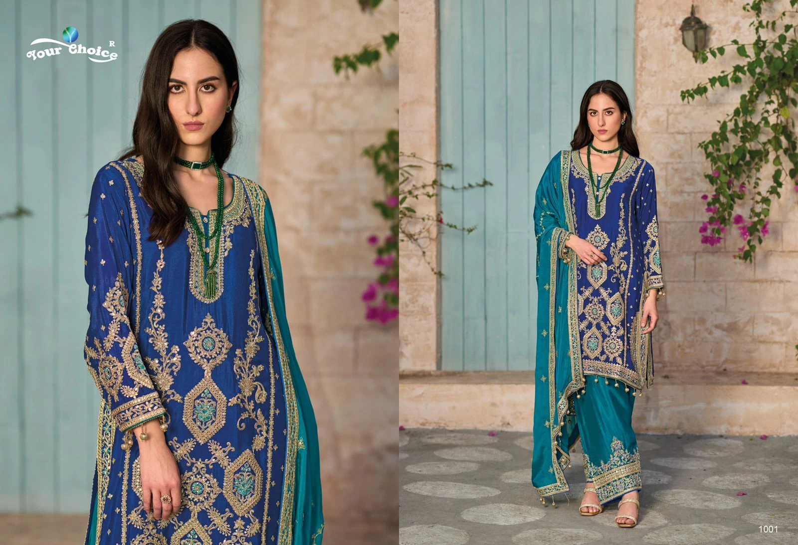 Your Choice Afgani Pure Chinon Wholesale Designer Salwar Suits Catalog — Wholesale Salwar Suits, MPA wholesale from Surat - Gallery Image 2